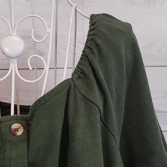 Lane Bryant square neck button-down knit top - green Women's Size 26/28 - Picture 4 of 10